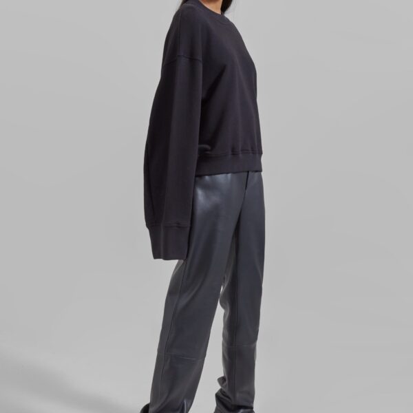 The Frankie Shop Talia Sweatshirt - Black - Oversized Minimalist Tops in Black - Shop at Coveti