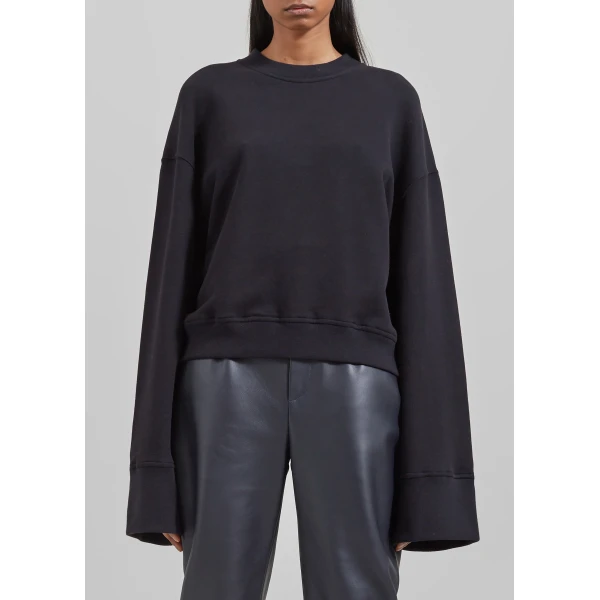 The Frankie Shop Talia Sweatshirt – Black Top, view 8