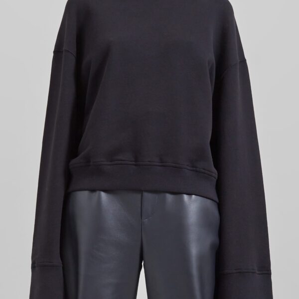 The Frankie Shop Talia Sweatshirt - Black - Oversized Minimalist Tops in Black - Shop at Coveti