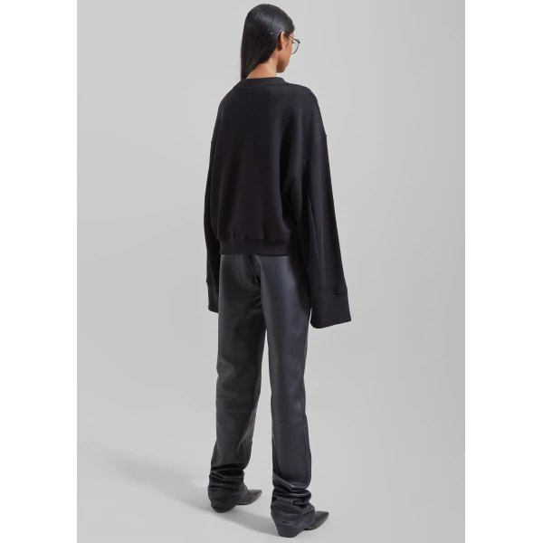 The Frankie Shop Talia Sweatshirt – Black Top, view 9