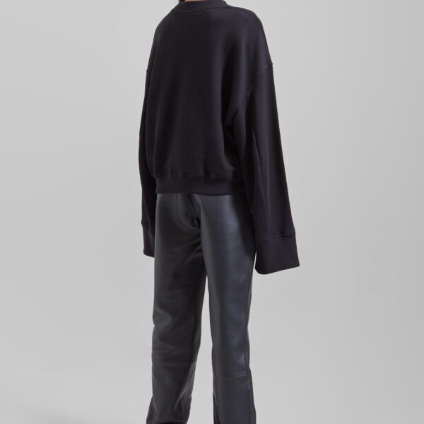 The Frankie Shop Talia Sweatshirt - Black - Oversized Minimalist Tops in Black - Shop at Coveti