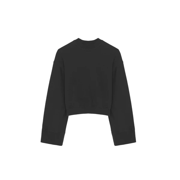 The Frankie Shop Talia Sweatshirt - Black - Oversized Minimalist Tops in Black - Shop at Coveti