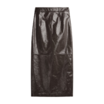 The Frankie Shop Taney Crackled Pencil Skirt - Brown - Oversized Minimalist Skirts in Brown - Shop at Coveti