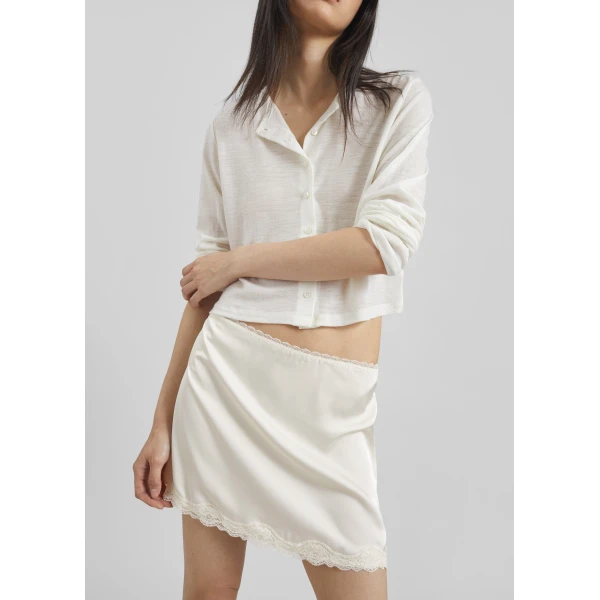The Frankie Shop Tanvi Lace Mini Skirt – Ivory, view 2