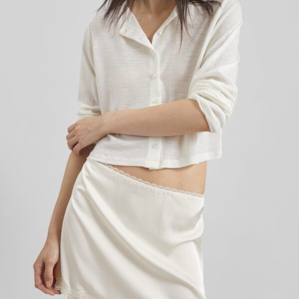 The Frankie Shop Tanvi Lace Mini Skirt - Ivory - Oversized Minimalist Skirts in Ivory - Shop at Coveti