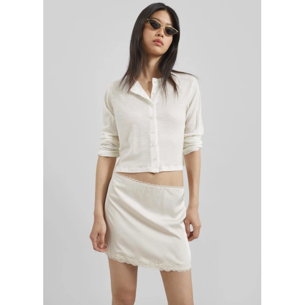 The Frankie Shop Tanvi Lace Mini Skirt – Ivory, view 4