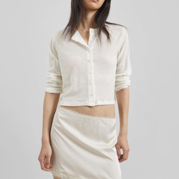 The Frankie Shop Tanvi Lace Mini Skirt - Ivory - Oversized Minimalist Skirts in Ivory - Shop at Coveti