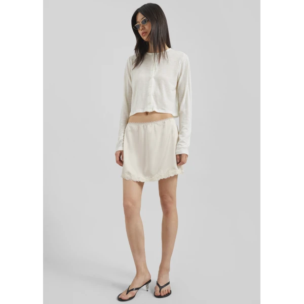 The Frankie Shop Tanvi Lace Mini Skirt – Ivory, view 5