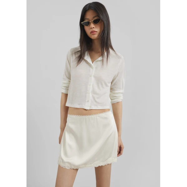 The Frankie Shop Tanvi Lace Mini Skirt – Ivory, view 6