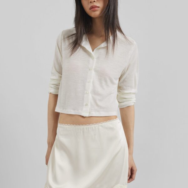 The Frankie Shop Tanvi Lace Mini Skirt - Ivory - Oversized Minimalist Skirts in Ivory - Shop at Coveti