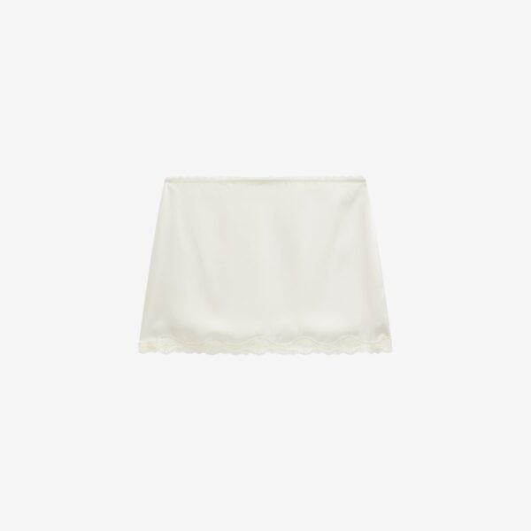 The Frankie Shop Tanvi Lace Mini Skirt - Ivory - Oversized Minimalist Skirts in Ivory - Shop at Coveti