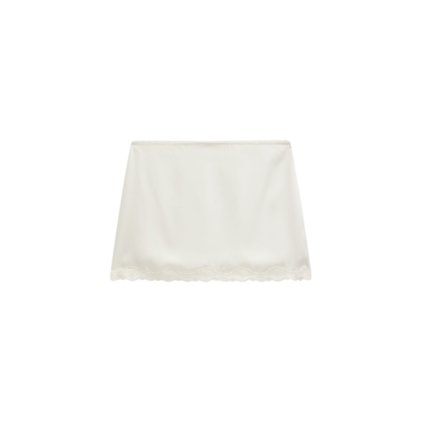 The Frankie Shop Tanvi Lace Mini Skirt - Ivory - Oversized Minimalist Skirts in Ivory - Shop at Coveti