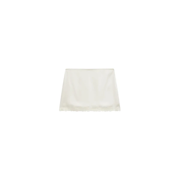 The Frankie Shop Tanvi Lace Mini Skirt - Ivory - Oversized Minimalist Skirts in Ivory - Shop at Coveti