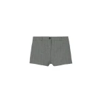 The Frankie Shop Tenby Striped Hot Pants - Grey Melange - Oversized Minimalist Pants in Grey - Shop at Coveti