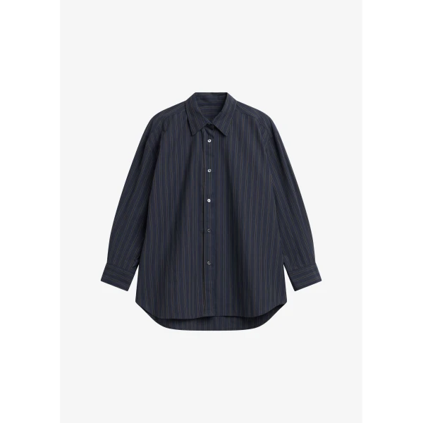 The Frankie Shop Toulon Shirt – Navy/Black Stripe, view 8