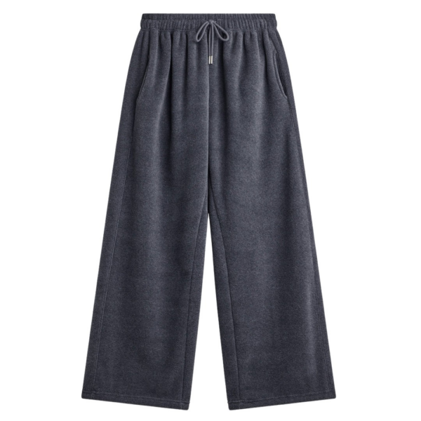The Frankie Shop Treveray Fleece Sweatpants - Dark Grey - Oversized Minimalist Pants in Grey - Shop at Coveti