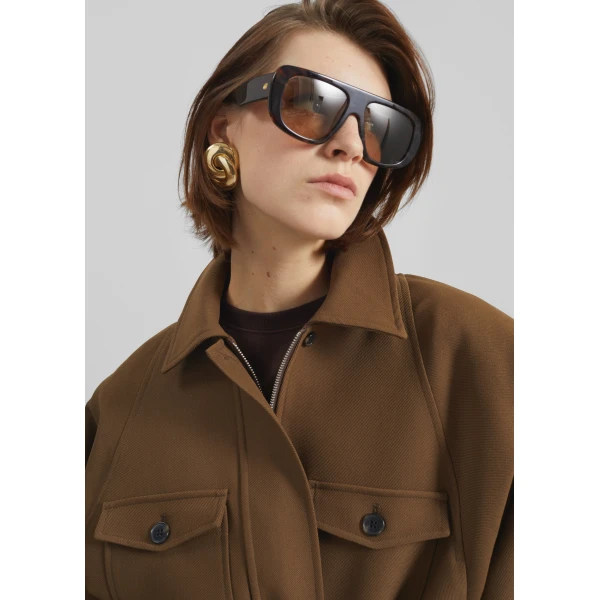 The Frankie Shop Trevose Padded Utility Jacket – Brown, view 5