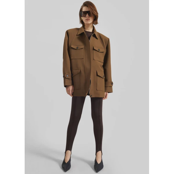 The Frankie Shop Trevose Padded Utility Jacket – Brown, view 7