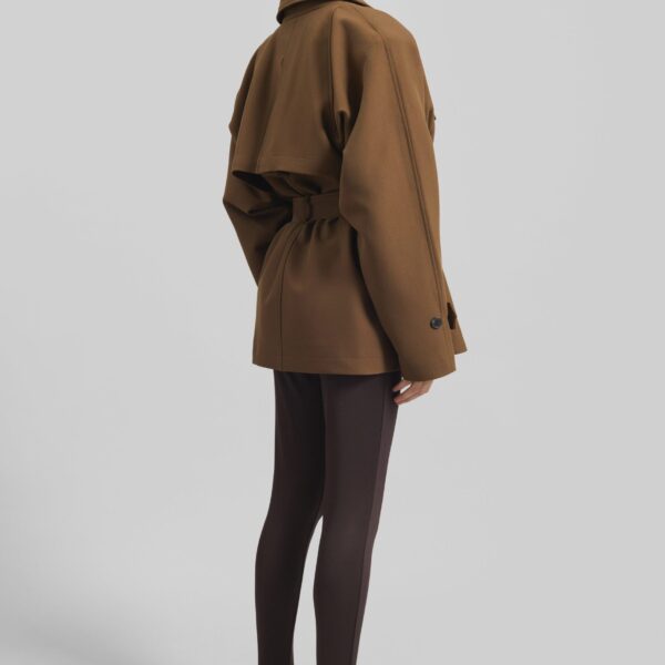 The Frankie Shop Trevose Padded Utility Jacket - Brown - Oversized Minimalist Jackets in Brown - Shop at Coveti