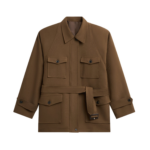 The Frankie Shop Trevose Padded Utility Jacket - Brown - Oversized Minimalist Jackets in Brown - Shop at Coveti