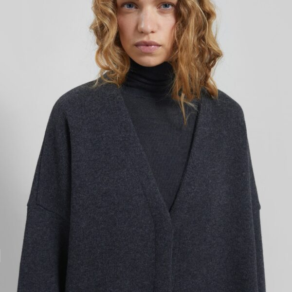 The Frankie Shop Tynset Oversized Cardigan - Charcoal - Oversized Minimalist Knitwear in Blue - Shop at Coveti