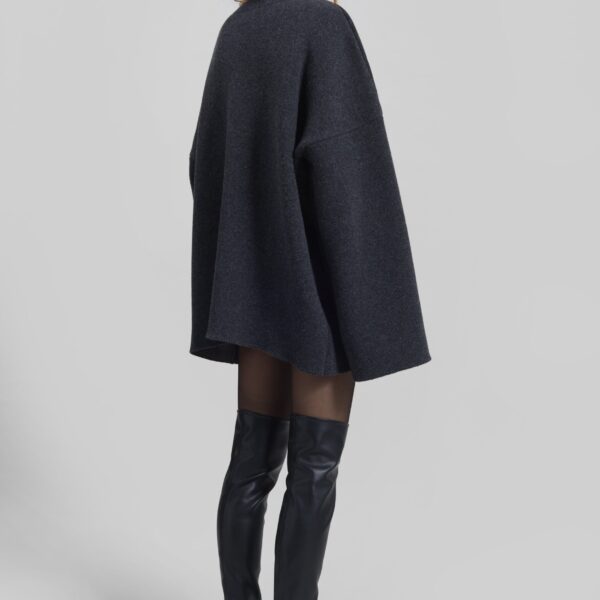 The Frankie Shop Tynset Oversized Cardigan - Charcoal - Oversized Minimalist Knitwear in Blue - Shop at Coveti