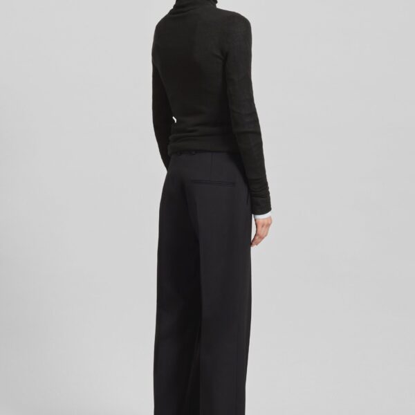 The Frankie Shop Utica Thin Turtleneck Sweater - Black - Oversized Minimalist Knitwear in Black - Shop at Coveti