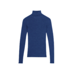 The Frankie Shop Utica Thin Turtleneck Sweater - Blue - Oversized Minimalist Knitwear in Blue - Shop at Coveti