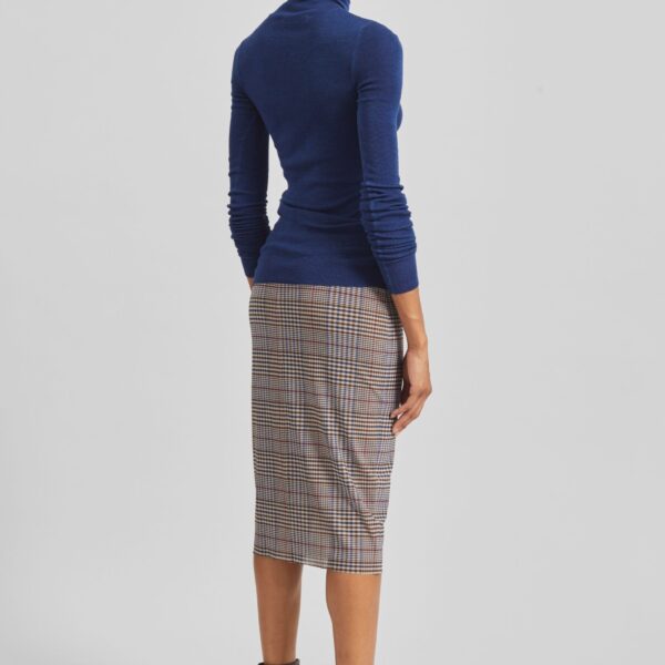 The Frankie Shop Utica Thin Turtleneck Sweater - Blue - Oversized Minimalist Knitwear in Blue - Shop at Coveti