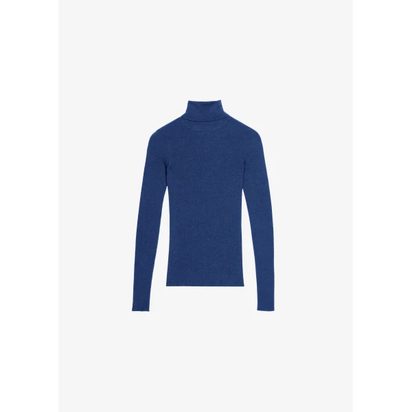 The Frankie Shop Utica Thin Turtleneck Sweater – Blue, view 8