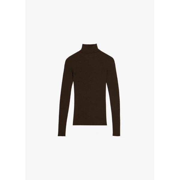 The Frankie Shop Utica Thin Turtleneck Sweater – Brown, view 6