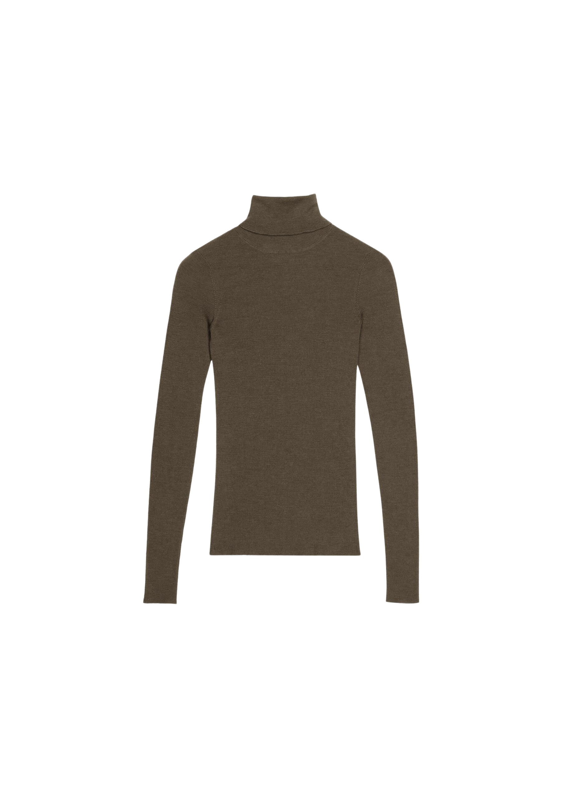 The Frankie Shop Utica Thin Turtleneck Sweater - Olive - Oversized Minimalist Knitwear in Green - Shop at Coveti