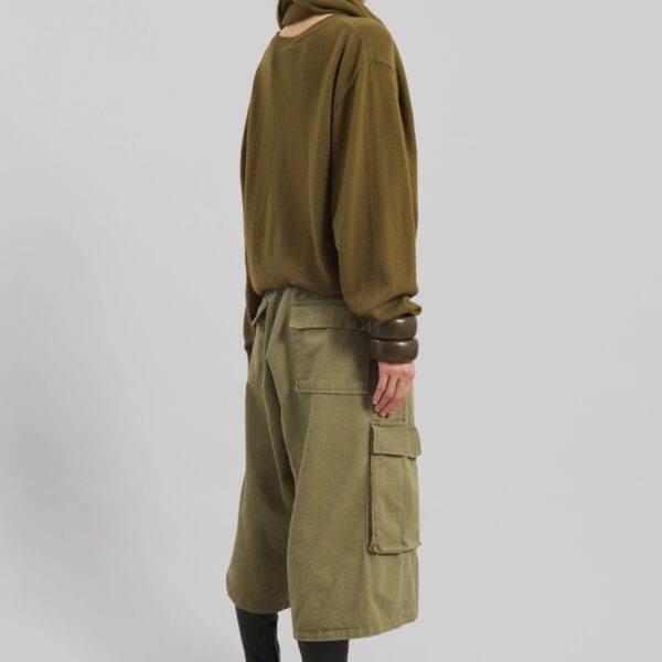 The Frankie Shop Vermont Scarf Sweater - Olive - Oversized Minimalist Knitwear in Green - Shop at Coveti