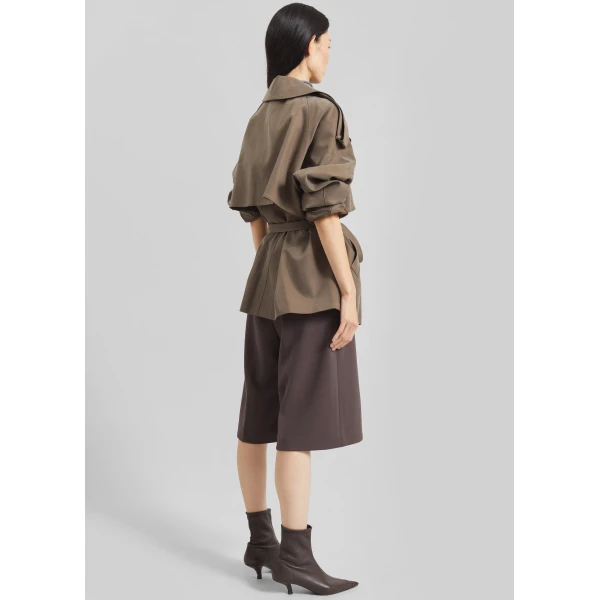 The Frankie Shop Vesoul Short Trench – Brown, view 8