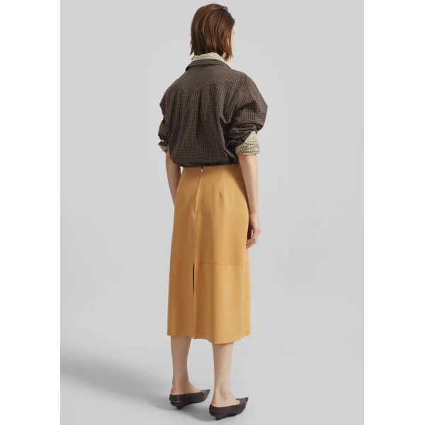 The Frankie Shop Vesta Cotton Shirt – Brown Plaid, view 7