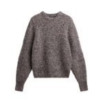 The Frankie Shop Vezia Chunky Knit Sweater - Brown Melange - Oversized Minimalist Knitwear in Brown - Shop at Coveti