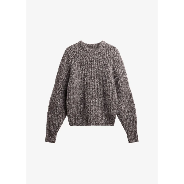 The Frankie Shop Vezia Chunky Knit Sweater – Brown Melange, view 8