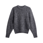 The Frankie Shop Vezia Chunky Knit Sweater - Dark Grey Melange - Oversized Minimalist Knitwear in Grey - Shop at Coveti