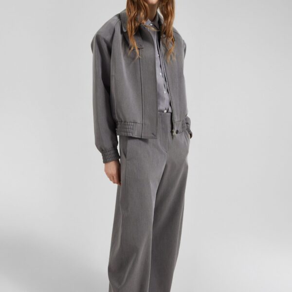 The Frankie Shop Vosges Padded Blouson Jacket - Grey - Oversized Minimalist Jackets in Grey - Shop at Coveti