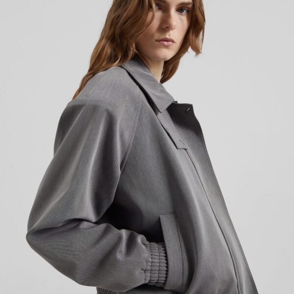 The Frankie Shop Vosges Padded Blouson Jacket - Grey - Oversized Minimalist Jackets in Grey - Shop at Coveti