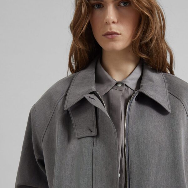 The Frankie Shop Vosges Padded Blouson Jacket - Grey - Oversized Minimalist Jackets in Grey - Shop at Coveti