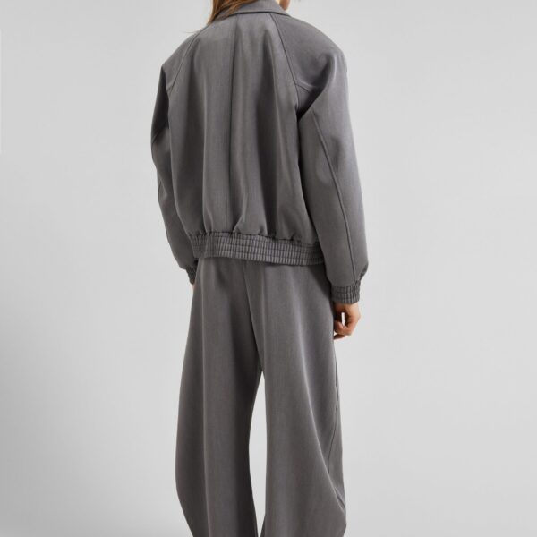 The Frankie Shop Vosges Padded Blouson Jacket - Grey - Oversized Minimalist Jackets in Grey - Shop at Coveti