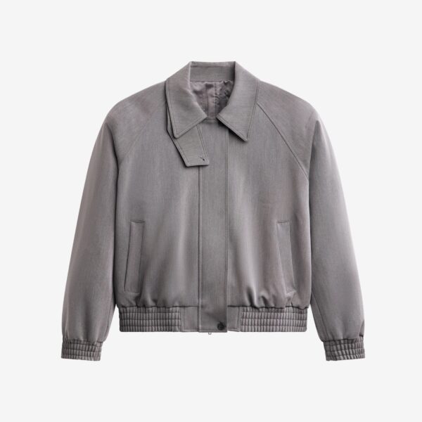 The Frankie Shop Vosges Padded Blouson Jacket - Grey - Oversized Minimalist Jackets in Grey - Shop at Coveti