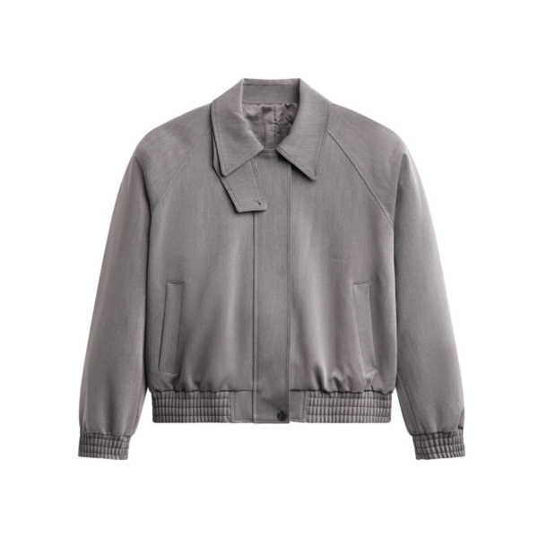 The Frankie Shop Vosges Padded Blouson Jacket - Grey - Oversized Minimalist Jackets in Grey - Shop at Coveti