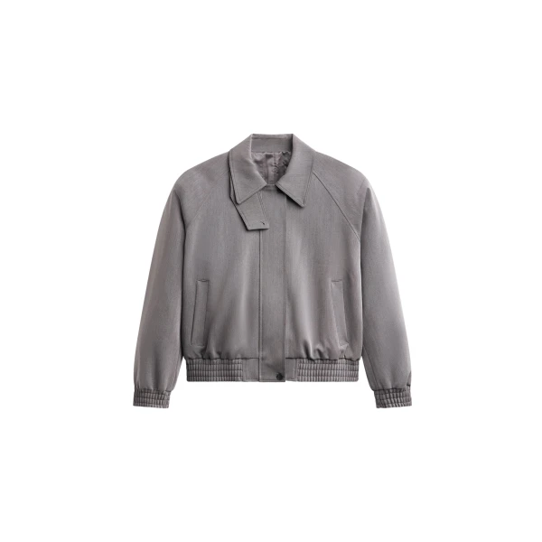The Frankie Shop Vosges Padded Blouson Jacket - Grey - Oversized Minimalist Jackets in Grey - Shop at Coveti
