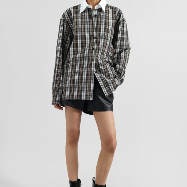 The Frankie Shop Weska Plaid Shirt - Multicolor - Oversized Minimalist Tops in Multicolour - Shop at Coveti