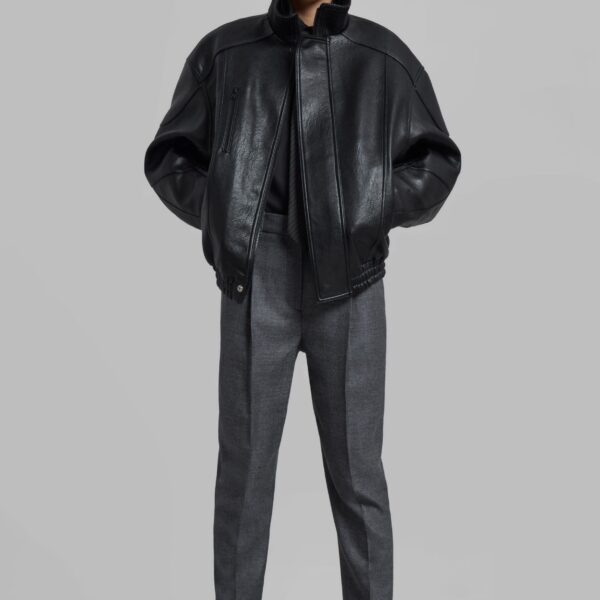 The Frankie Shop Zion Quilted Bomber Jacket - Black - Oversized Minimalist Jackets in Black - Shop at Coveti