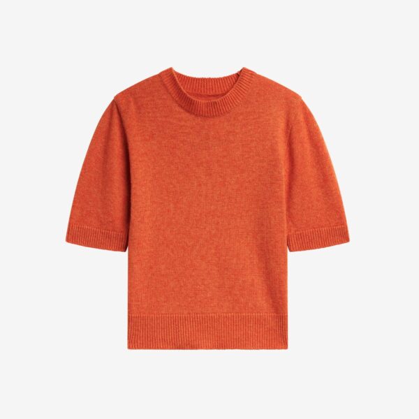The Frankie Shop Zoersel Knit Top - Orange - Oversized Minimalist Tops in Orange - Shop at Coveti