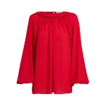 Safiyaa Tilde Top in Azalea Red - Safiyaa Tops - Heavy Crepe Cape Gown - Shop at Coveti