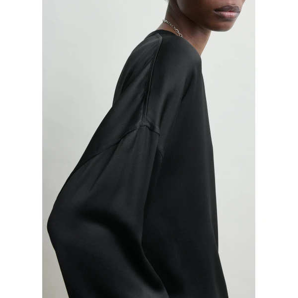 Boxy satin top black - Image 5